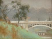 Clarice Beckett Punt Road Bridge oil on canvas